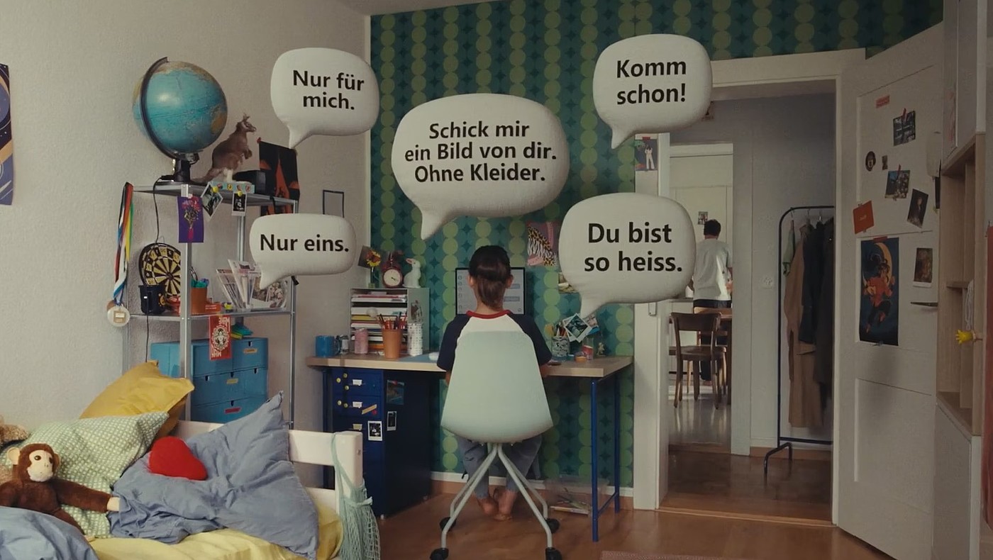 Symbolische Darstellung einer Cybergrooming-Situation